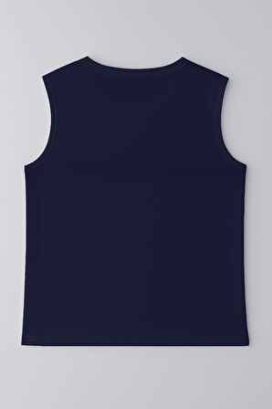 Erkek Gemi Baskılı %100 Pamuk Kolsuz T-shirt