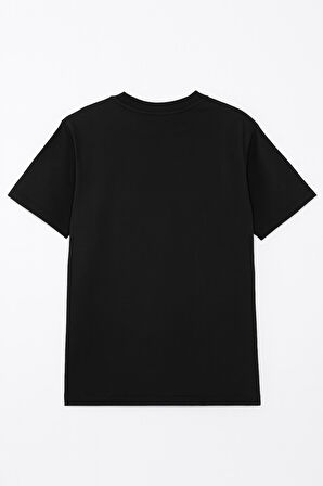 Kadın Bisiklet Yaka Oversize %100 Pamuk T-Shirt