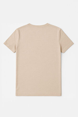 Erkek Rahat Kesim Bisiklet Yaka Yazı Baskılı T-shirt