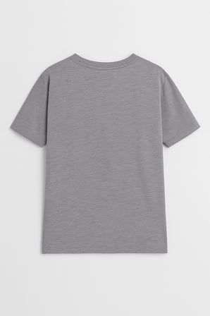 Erkek Rahat Kesim Bisiklet Yaka Yazı Baskılı T-shirt