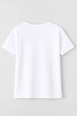 Kadın %100 Pamuk Antalya Baskılı Beyaz T-Shirt
