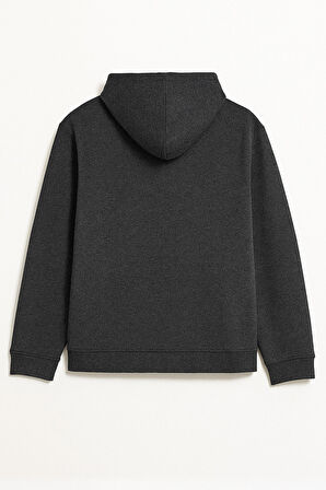 Kadın Fermuarlı Kapüşonlu Cepli İçi Polarlı Sweatshirt