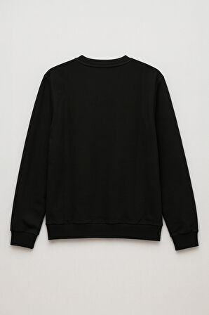 Kadın Atatürk İmzalı Siyah Sweatshirt