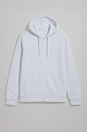 Erkek Fermuarlı Kapüşonlu Cepli İçi Polarlı Sweatshirt