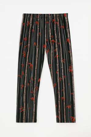 Kadın Yumuşak Kadife Dokulu Bambu Desenli Pijama Altı
