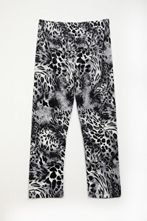 Kadın Yumuşak Kadife Dokulu Leopar Desenli Pijama Altı