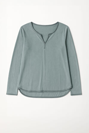 Kadın Yumuşak Kadife Dokulu Yeşil Pijama Takımı