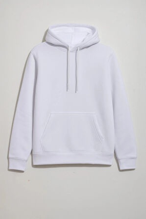 Erkek Kapüşonlu Cepli İçi Polarlı Sweatshirt