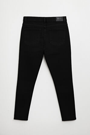 Kadın Likralı Skinny Fit Siyah Jean Pantolon