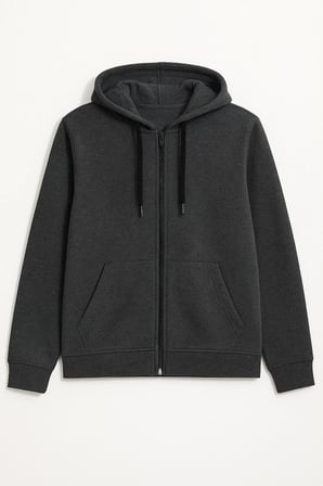 Kadın Fermuarlı Kapüşonlu Cepli İçi Polarlı Sweatshirt