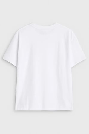 Erkek Rahat Kesim Bisiklet Yaka Baskılı T-shirt