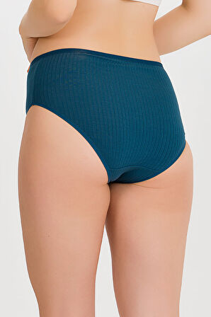 Kadın Yüksek Bel İnce Çizgili Bato Külot 10 Adet