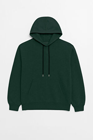 Kadın Kapüşonlu Cepli Nefti Sweatshirt