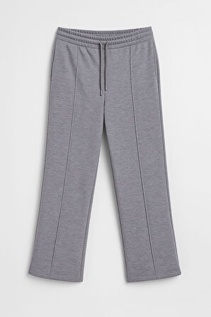 Kadın Bağcıklı Düz Paça Gri Eşofman Altı