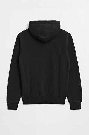 Erkek Fermuarlı Kapüşonlu İçi Polarlı Antrasit Sweatshirt
