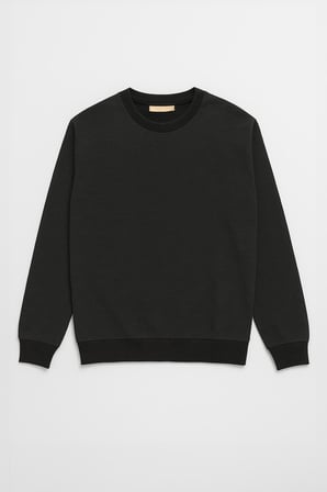Erkek Bisiklet Yaka Düz Antrasit Sweatshirt