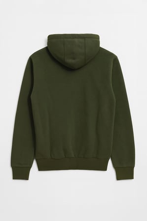 Erkek Fermuarlı Kapüşonlu İçi Polarlı Haki Sweatshirt