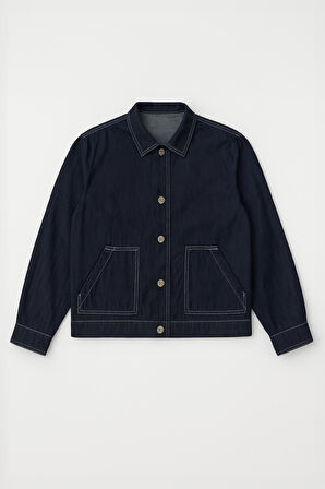 Kadın Rahat Kalıp Günlük Jean Gömlek Ceket