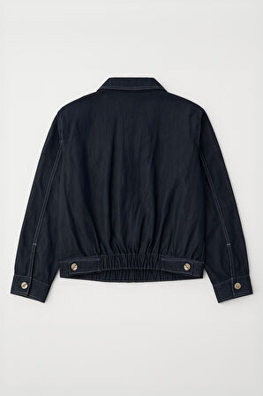 Kadın Rahat Kalıp Günlük Jean Gömlek Ceket