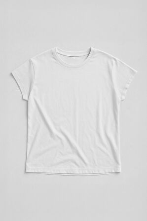 Kadın Yarasa Kol Basic Beyaz T-shirt