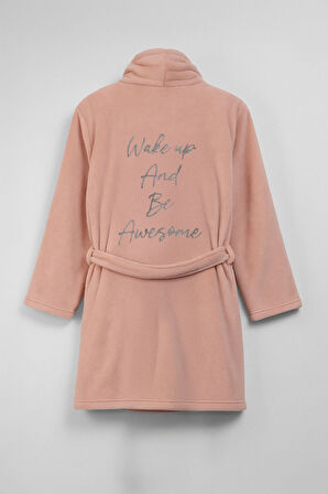 Kadın Yumuşak Kadife Dokulu Pudra Sabahlık