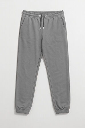 Kadın Paçası Lastikli Gri Eşofman Altı