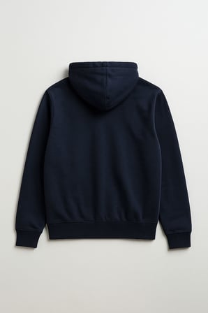 Erkek Fermuarlı Kapüşonlu Cepli Lacivert Sweatshirt