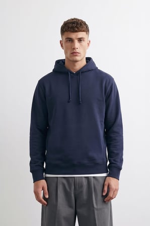 Erkek Kapüşonlu İçi Polarlı Lacivert Sweatshirt