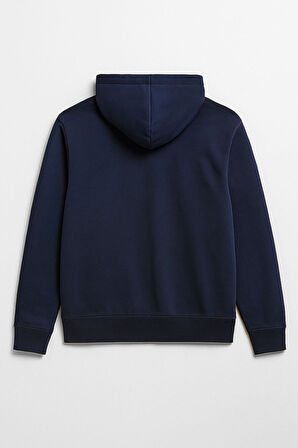 Erkek Kapüşonlu İçi Polarlı Lacivert Sweatshirt