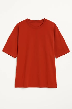 Markapia Woman Kadın Bisiklet Yaka Oversize %100 Pamuk T-Shirt