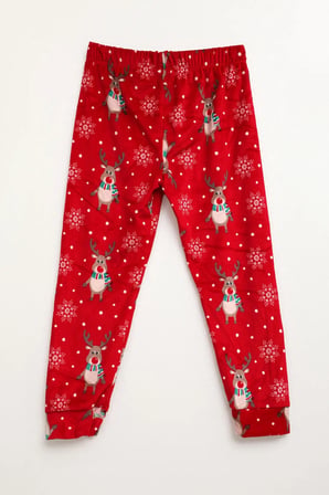 Markapia Man Erkek Çocuk Yumuşak Kadife Dokulu Kırmızı Pijama Altı