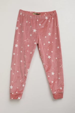 Markapia Woman Kız Çocuk Yumuşak Kadife Dokulu Pembe Pijama Altı