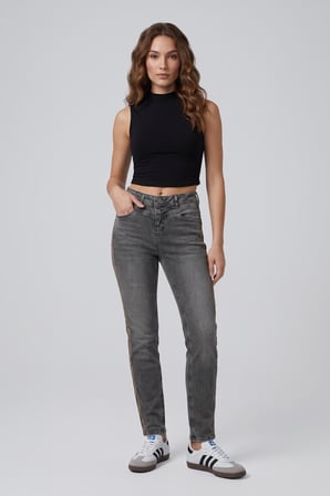 Kadın Likralı Slim Fit Gri Jean Pantolon