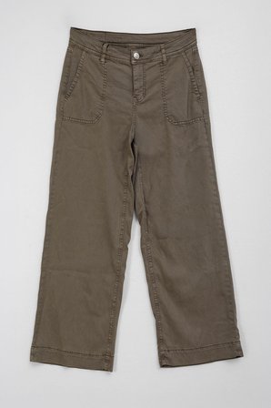 Kadın Kahverengi Yüksek Bel İnce Rahat Wide Leg Jean Pantolon