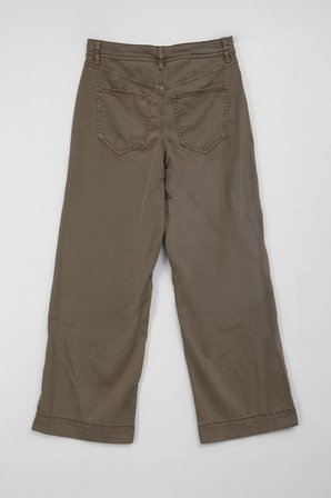 Kadın Kahverengi Yüksek Bel İnce Rahat Wide Leg Jean Pantolon