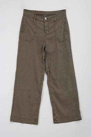 Kadın Kahverengi Yüksek Bel İnce Rahat Wide Leg Jean Pantolon