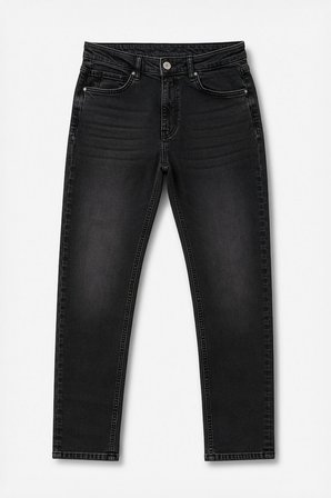 Erkek Slim Fit Düz Kesim Dar Paça Antrasit Jean Pantolon