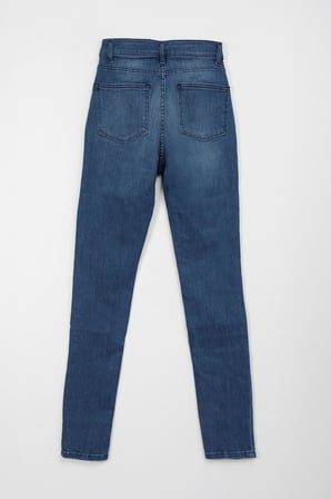Kadın Açık Mavi Yüksek Bel Slim Fit Likralı Jean Pantolon