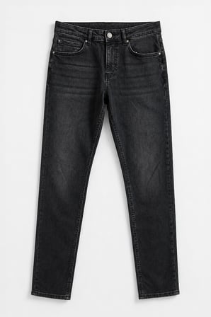 Erkek Antrasit Slim Fit Normal Bel Düz Kesim Dar Paça Jean Pantolon