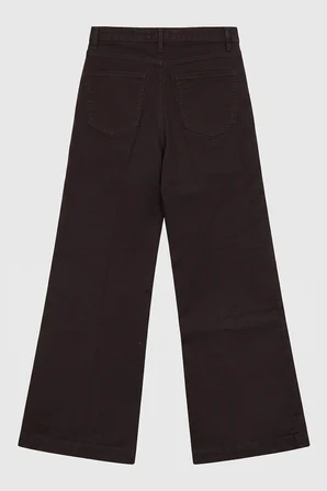 Kadın Kahverengi Geniş Paça Wide Leg Jean Pantolon