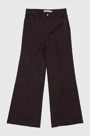 Kadın Kahverengi Geniş Paça Wide Leg Jean Pantolon