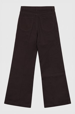 Kadın Kahverengi Geniş Paça Wide Leg Jean Pantolon