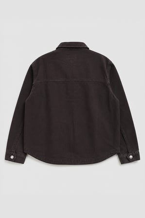 Kadın Gömlek Yaka Oversize Kahverengi Jean Ceket