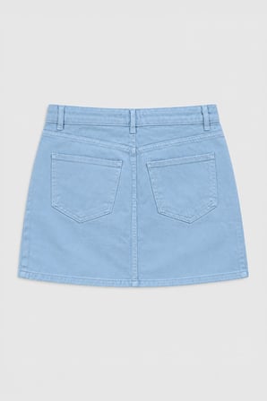 Blue White Kadın Mavi %100 Pamuk Regular Fit Mini Jean Etek