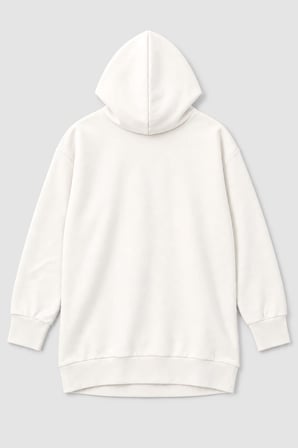 Markapia Woman Kadın Kapüşonlu Yazı Baskılı Ekru Tunik Sweatshirt