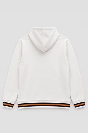 Markapia Woman Kadın Kapüşonlu Çizgi Detaylı Ekru Sweatshirt
