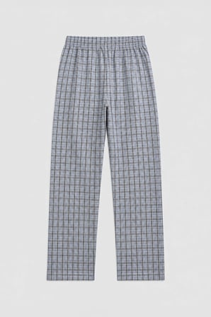 Markapia Man Erkek Ekose Desen %100 Pamuk Mavi Pijama Altı