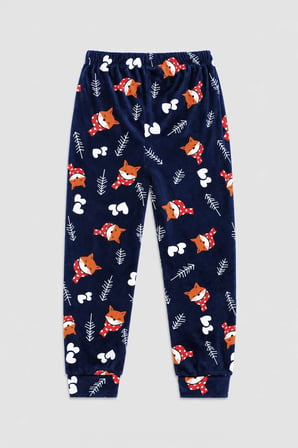 Markapia Woman Kız Çocuk Yumuşak Kadife Dokulu Şirin Lacivert Pijama Altı