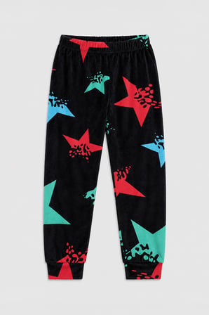 Markapia Man Erkek Çocuk Yumuşak Kadife Dokulu Siyah Pijama Altı
