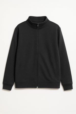 Markapia Man Erkek Antrasit Dik Yaka Fermuarlı İçi Polarlı Sweatshirt